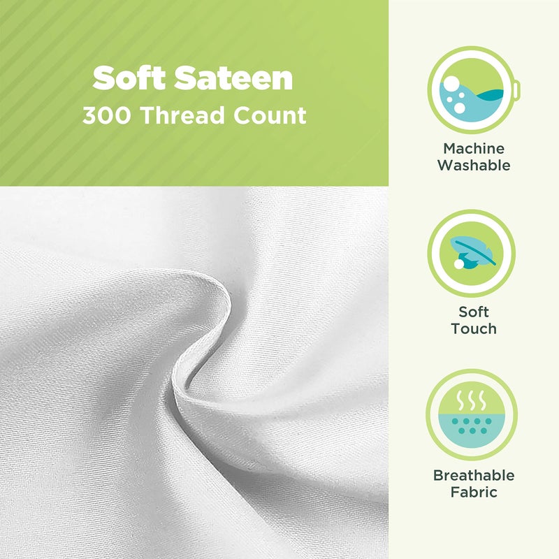 Bean Products Cotton Neck Roll Pillowcase - Hypoallergenic and Smooth Natural Fabric Pillow Protector - Soft and Breathable Sateen Weave Pillow Cover with Enclosed Sleeve Design - Made in USA - White, 6" x 16" - Image 3